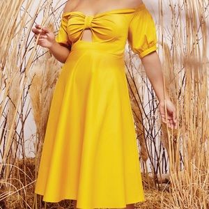 ELOQUII 20 Off Shoulder Cinch Front Dress